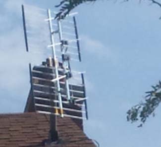 Rooftop HDTV Antenna installation in Clarence, New York.